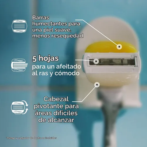 Vista 2 de 6 unidades de repuestos de hojas de afeitar Gillette Venus & Oley para mujer (el tamaño del producto puede variar)