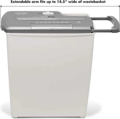 Vista 3 de Aurora AS810SD Trituradora de Papel de Corte en Tiras de 8 Hojas, CD y Tarjetas de Crédito con Cesta