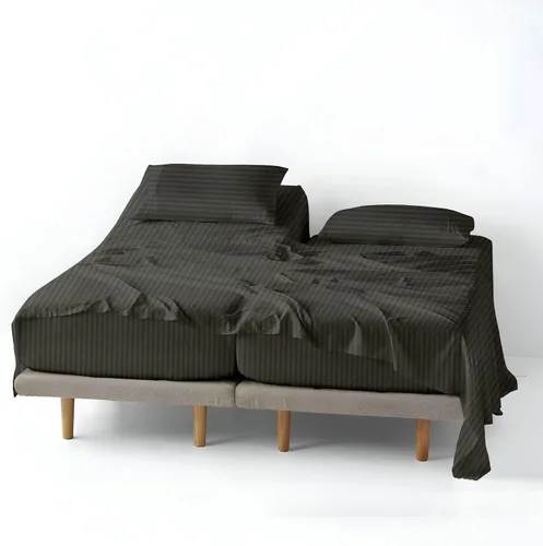 Vista 29 de ARlinen Juego de sábanas divididas tamaño Queen, 5 piezas, 100% algodón egipcio, bolsillo profundo de 16 pulgadas, ropa de cama suave de lujo