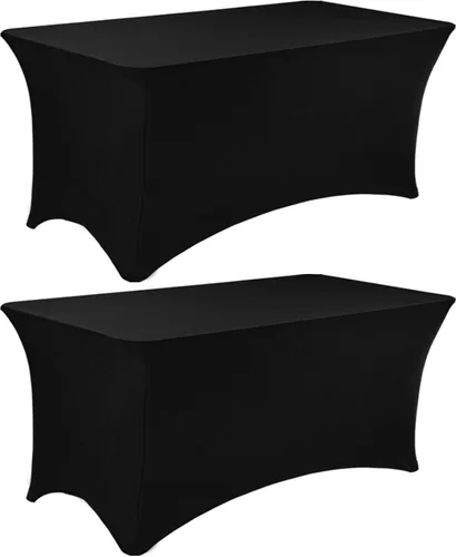 Vista 16 de Paquete de 2 manteles rectangulares de elastano de 6 pies, lavables, resistentes a las arrugas, para mesas plegables, bodas, fiestas, cumpleaños