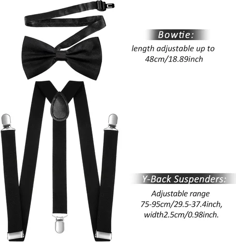 Vista 4 de SATINIOR Juego de accesorios para disfraz de hombre gángster de los años 20