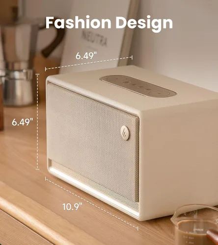 Vista 3 de Edifier Altavoz de escritorio Bluetooth ES300, 60W RMS, luces ambientales Marfil