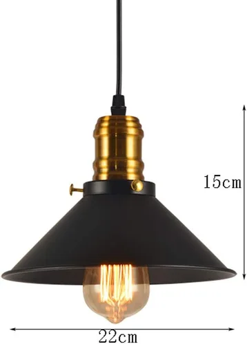Vista 7 de Adjustable Horn Pendant Light Fixture - Retro Iron Chandelier for Living Room, Restaurant, Café, and Loft Spaces(Diameter: 22cm)