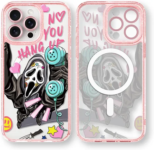 Vista 97 de Compatible para iPhone 13 Funda Bonita Estética - Funda para Teléfono Rosa con Purpurina con Protector de Cámara - Diseño de Cubierta