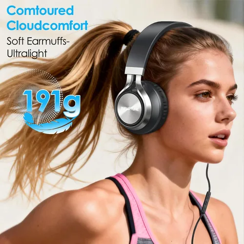 Vista 5 de INFURTURE - Auriculares USB C con micrófono, control de volumen, cable sin enredos, auriculares tipo C con cable, plegables y ligeros para iPhone