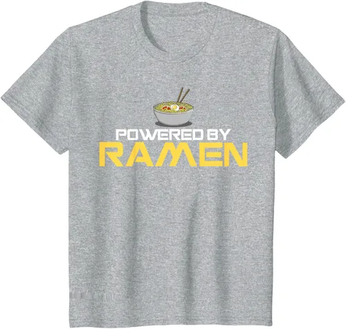 Vista 36 de Camiseta de fideos de anime japoneses Powered By Ramen, Negro, S