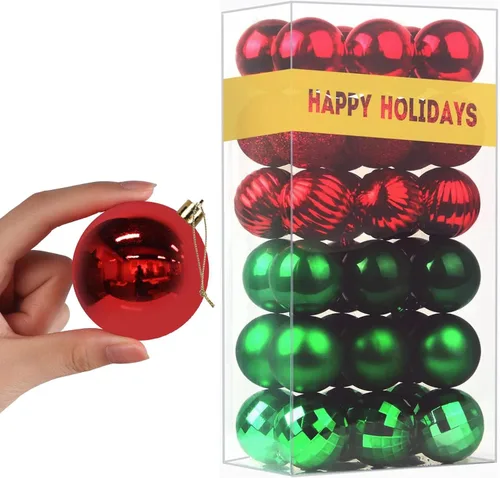 Vista 137 de Esferas pequeñas de bronce de 1.6 pulgadas para decoración del árbol de Navidad, adornos inastillables para cumpleaños, Halloween, vacaciones, boda