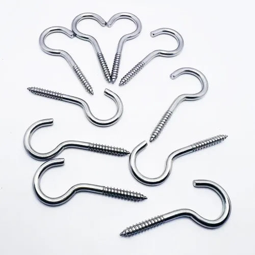Vista 5 de Ganchos de tornillo de acero inoxidable, tornillos de gancho de ojo M5 de 2.5 pulgadas, ganchos de ojo de metal resistente para techo al aire libre
