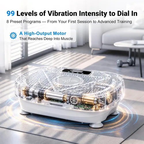 Vista 5 de Vibration Plate Exercise Machine for Lymphatic Drainage & Fitness Gris