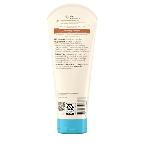 Vista 6 de Aveeno Baby Loción corporal hidratante diaria para pieles sensibles, loción hidratante hipoalergénica para bebés con avena nutritiva para hidratar