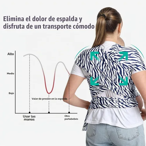 Vista 5 de Portabebés a la moda, diseño ergonómico de manos libres, elástico y ergonómico para bebés de 7 a 35 libras, suave y cómodo