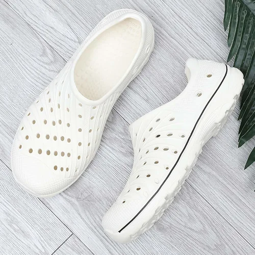 Vista 3 de CERYTHRINA Zuecos de jardín para hombre, zapatos transpirables para exteriores, sandalias de goma suave, zapatos de agua EVA para la playa