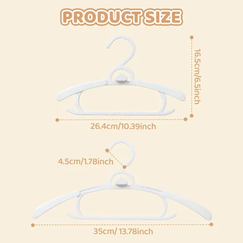 Vista 2 de Paquete de 30 perchas para ropa de bebé de 10 a 14 pulgadas, perchas