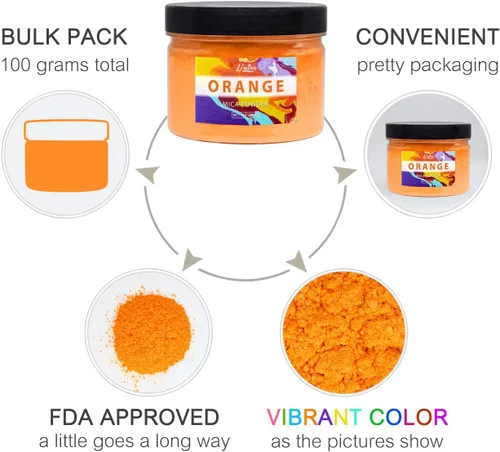 Vista 5 de Polvo de mica puro – Pigmento de color de resina epoxi perla de 3.5 onzas – Pigmento colorante de grado cosmético – Tinte de jabón natural para kit