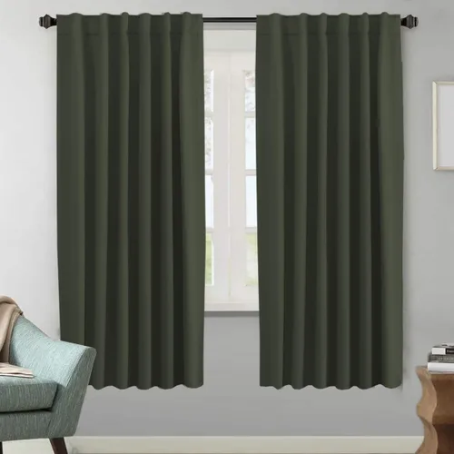 Vista 132 de H.VERSAILTEX Cortinas Opacas con Aislamiento Térmico, Paneles de Tratamiento de Ventanas que Oscurecen la Habitación, Cortinas Opacas para Sala