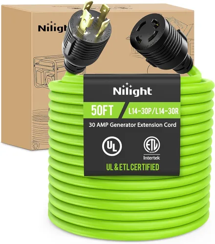 Vista 68 de Nilight Cable de Extensión para Secadora EV de 15 Pies 3 Clavijas 30 Amperios NEMA 10-30P 10-30R Cable de Extensiones Antiguas Servicio Pesado