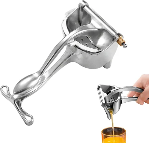 Vista 7 de Exprimidor manual de frutas resistente, exprimidor de cítricos con tazón de gran capacidad, extractor de jugo de aleación de aluminio desmontable