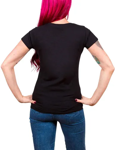 Vista 2 de Metallica T Shirt Yin Yang Purple Band Logo Official Womens Junior Fit Black