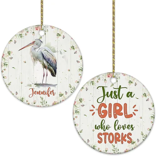 Vista 19 de Hyturtle Adorno de Navidad personalizado para amantes del panda rojo, adorno de cerámica con nombre personalizado de Just A Girl Who Loves Red
