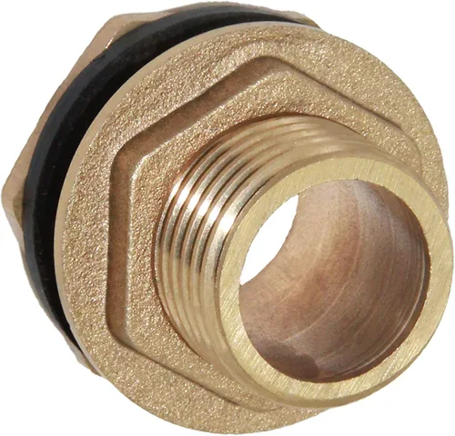 Vista 3 de Joywayus 1" macho y sin hembra interior de latón macizo conector de tanque de agua accesorio de tanque de mamparo con anillo de goma estabilizador