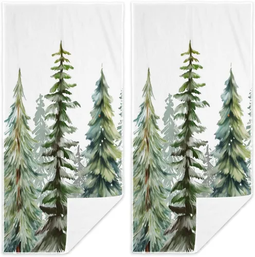 Vista 13 de Juego de 2 toallas de mano para árbol de Navidad, color blanco y negro, juego de 2 toallas de baño absorbentes de copos de nieve, toallas