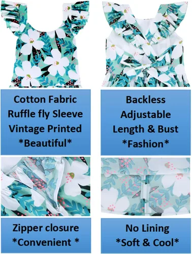 Vista 111 de Vestido de verano para niña, de algodón, con diseño floral