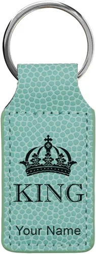 Vista 40 de Llavero rectangular, corona de rey, grabado personalizado incluido, Bambú