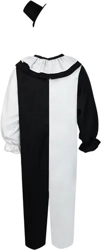 Vista 4 de Wolyzz Disfraz de payaso para niños, disfraz de terror para cosplay, disfraz de Halloween