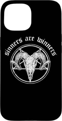 Vista 5 de Funda para iPhone 14 Occult Baphomet Tarot Card Satanic Devil Sinners are Winners