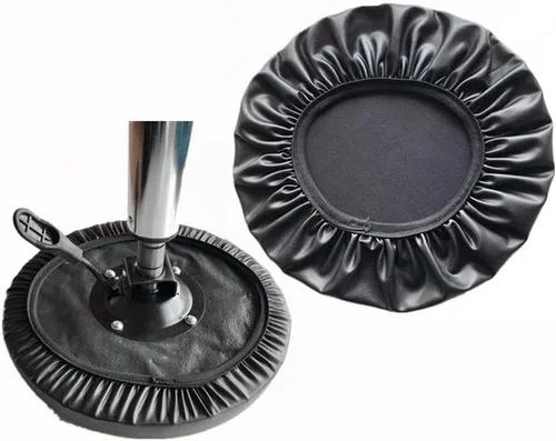 Vista 4 de Fundas redondas de cuero para taburetes de bar, impermeables, de repuesto, antideslizantes, protegen el reposapiés, fundas de poliuretano para un