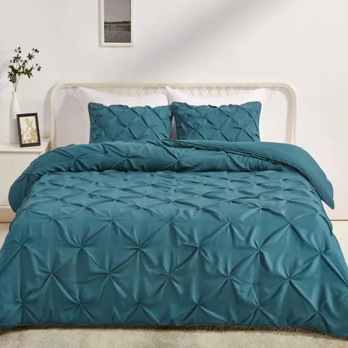 Vista 18 de Amazon Basics - Juego de ropa de cama con edredón de plumón sintético de dos piezas, suave y ligero, para todas las estaciones, con pliegues