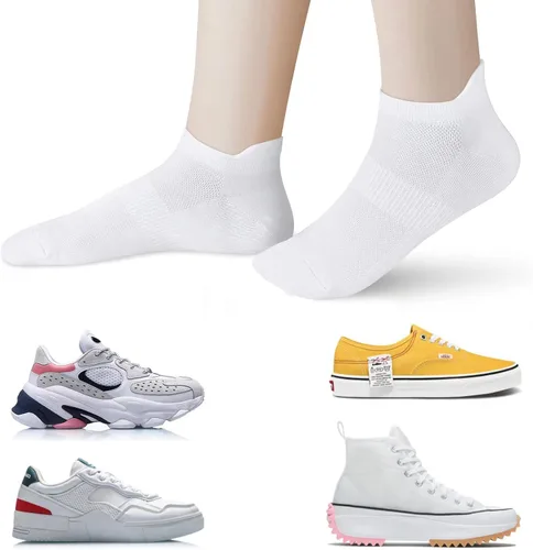 Vista 6 de ATBITER Calcetines de tobillo para mujer, delgados, atléticos, de corte bajo, con lengüeta en el talón, 6 pares 12 pares 4blanco+4negro+4gris