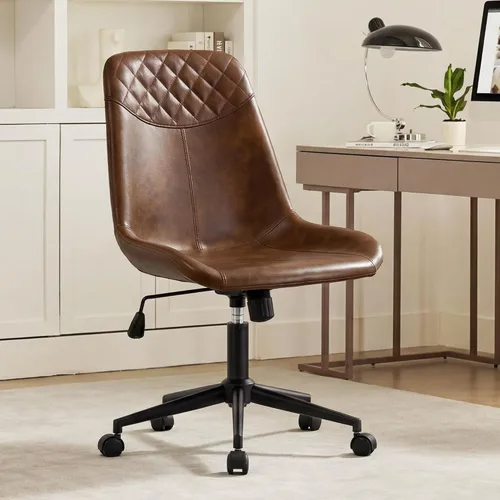 Vista 12 de DUHOME Silla de oficina moderna de cuero PU Silla de escritorio Silla giratoria para computadora Camel