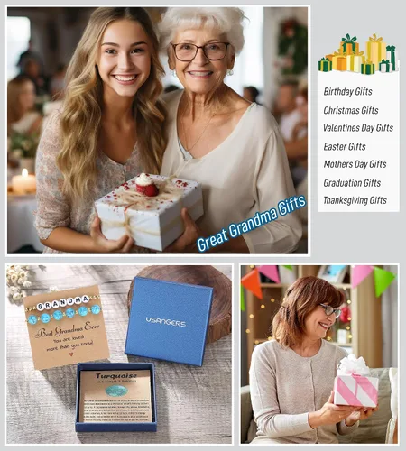 Vista 6 de Juego de pulseras con cuentas para mujeres, adolescentes, niñas, regalos únicos para su madre, hija, hermana, amiga, esposa, abuela, en Navidad