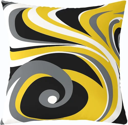 Vista 33 de Paquete de 4 fundas de almohada para exteriores, color rojo burdeos, juego de fundas de cojín geométricas cuadradas de color marrón y gris
