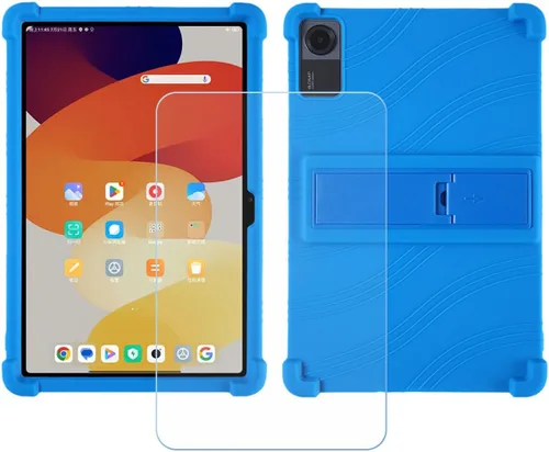 Vista 14 de Funda de TPU para tablet Onn 12.1 Pro 2024 + vidrio templado HD, carcasa de silicona protectora trasera – 9 dureza anti-arañazos protector