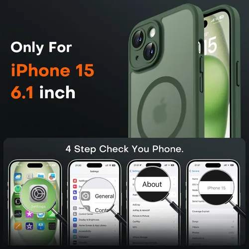 Vista 151 de TOCOL Funda para iPhone 11, compatible con Magsafe, protección completa de cámara, imanes integrados, protección contra caídas, funda translúcida