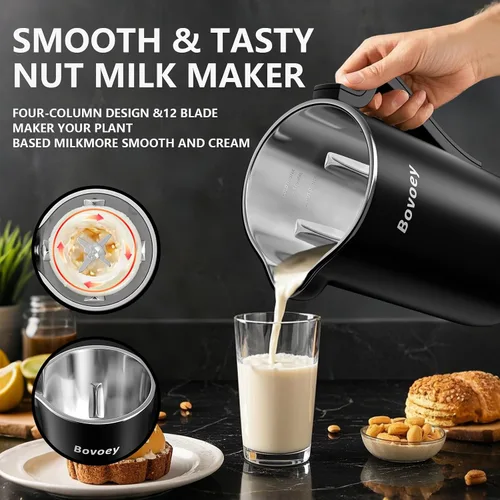 Vista 2 de Máquina para hacer leche de nueces, máquina automática de leche de nueces para leche casera de almendras, avena, leche a base de plantas