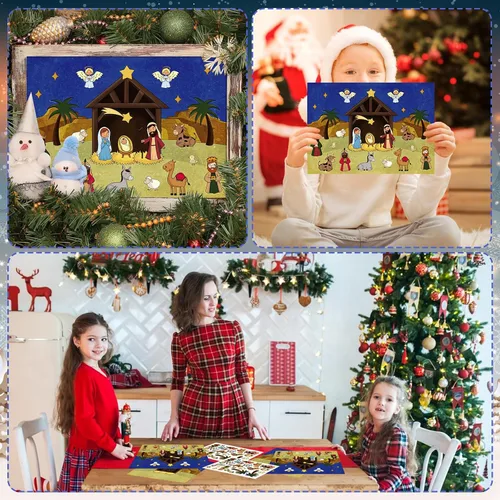 Vista 2 de D4DREAM Calcomanías de Natividad, calendario de Adviento para niños, calendario de Adviento de Navidad, calcomanías de calendario de cuenta