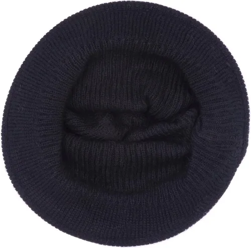 Vista 118 de C-US - Gorro de punto cálido para mujer, con visera de ganchillo con acento de flores