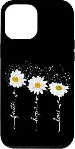 Vista 25 de Funda para iPhone 14 Pro Max Faith Hope Love para regalo, diseño de margaritas blancas