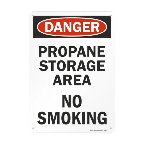 Vista 5 de SmartSign Cartel "Danger - Área de almacenamiento de propano, no fumar" 10" x 14" aluminio reflectante 3M