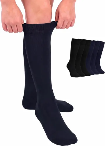 Vista 21 de Hugh Ugoli Knee High Bamboo School Uniform Socks for Girls, Kids, 3-6 Pairs 01- blanco (3 pares)