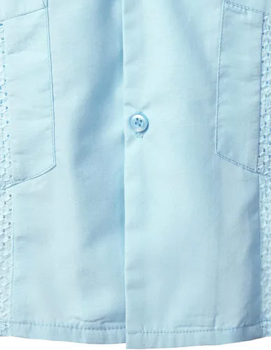 Vista 5 de VATPAVE Camisas de guayabera cubana de manga corta con botones para hombre