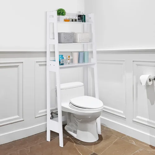 Vista 4 de ZENY Estante organizador de 3 niveles sobre el inodoro, almacenamiento sobre el inodoro, soporte independiente sobre el inodoro para baño, baño