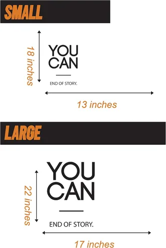 Vista 5 de You Can End of Story - Calcomanía motivacional de pared para gimnasio, yoga, ejercicio, fitness, entrenamiento, arte inspirador para pared, aula