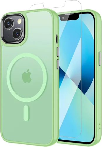 Vista 171 de Funda para iPhone 11 con protector de pantalla, compatible con MagSafe, ultra delgada, translúcida, mate, a prueba de golpes, color negro