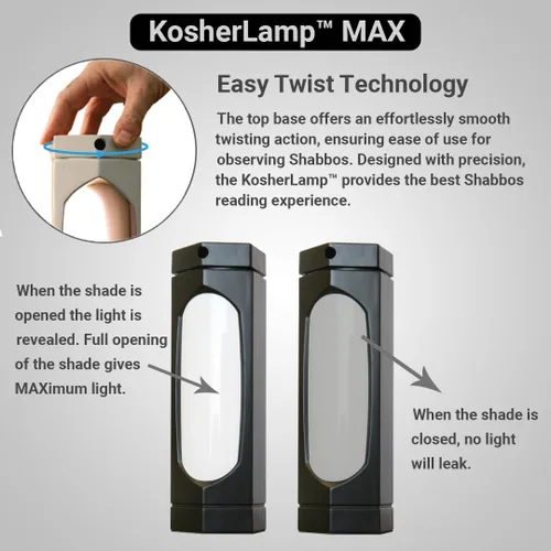 Vista 5 de lámpara Kosher MAX, negro, kosher lamp max blk, 15.00watts
