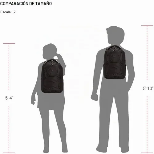 Vista 7 de SwissGear Mochila para laptop, Negro, 17 pulg.