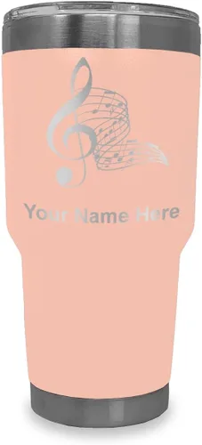 Vista 14 de LaserGram Vaso aislado al vacío de 20 onzas, notas musicales, grabado personalizado incluido (negro)